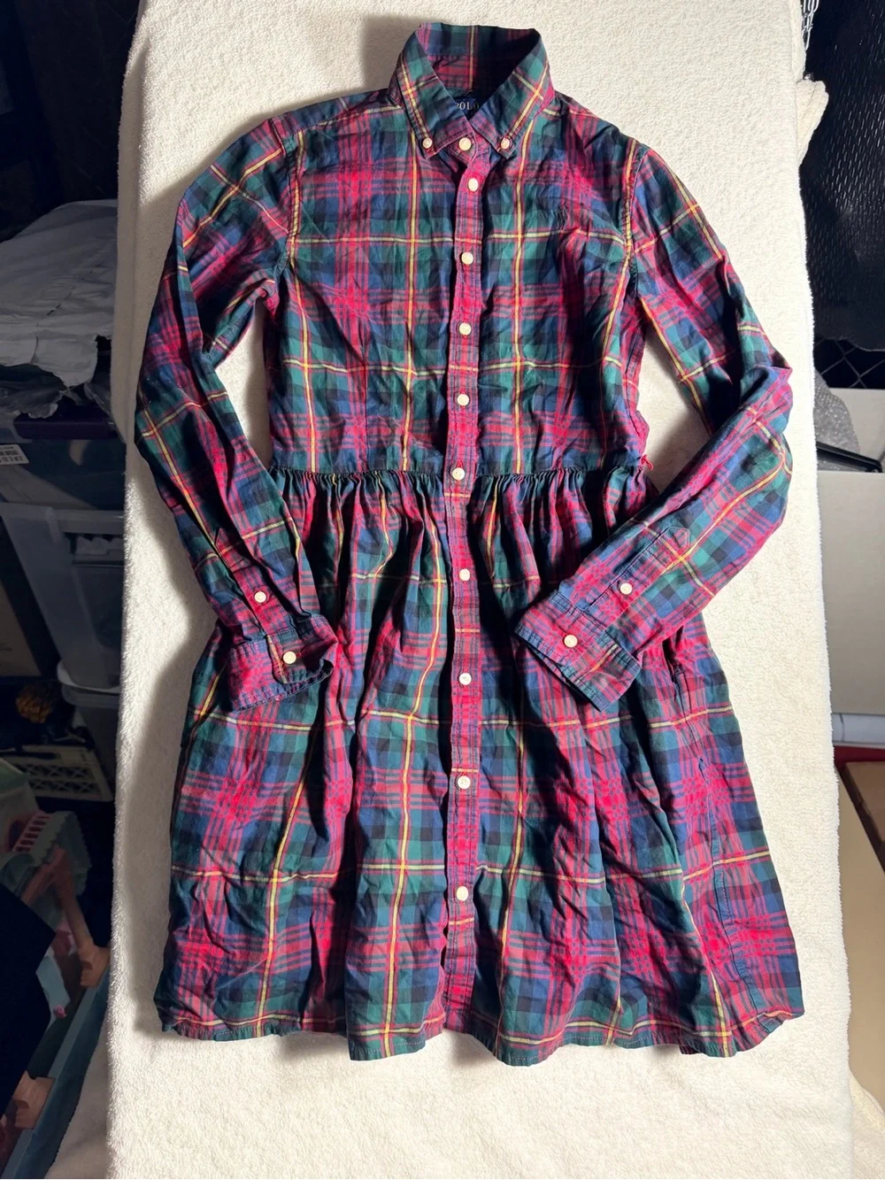Polo Ralph Lauren Girls Long Sleeve Plaid Shirt Dress | 16